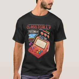 クラシックなトレーニングを受けたレトロアーケードゲーマーピクセルアート Tシャツ