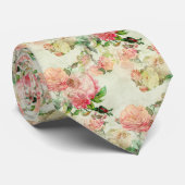 クラシックなネクタイ Peach Pink Antique Roses ネクタイ (ロール)