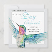 クラシックなハチドリの母の日ブランチ招待状 招待状 (正面)