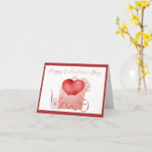 クラシックなハートと花のバレンタインデーカード カード (黄色い花)