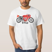 クラシックなバイクもしくは自転車に乗る人のTシャツトリトン Tシャツ (正面)