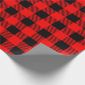 クラシックなバッファローの格子縞のクリスマス ラッピングペーパー (角)