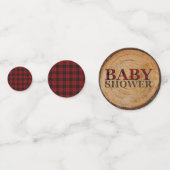 クラシックなバフアロープレイドの写真 ゴールド 赤 モノグラム コンフェッティ (正面)