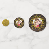 クラシックなバフアロープレイドの写真 ゴールド 赤 モノグラム コンフェッティ (裏面)