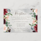 クラシックなバラと芍薬の花の結婚式の受付カード エンクロージャーカード (正面)