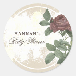 クラシックなバラのワインレッド マルサラ モダン ミニマリストC ラウンドシール