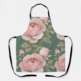 クラシックなバラの花 ブロッシュピンク エプロン