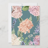 クラシックなパステル調のアジサイの結婚式招待状 招待状 (裏面)