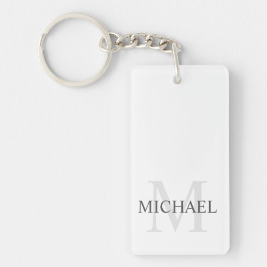 クラシックなパーソナライズされたイニシャルと名前 キーホルダー (正面)