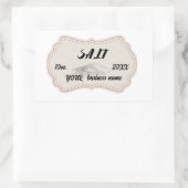 クラシックなパーソナライズされた丸型の肉ラベル ソルト 長方形シール (バッグ)