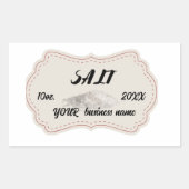 クラシックなパーソナライズされた丸型の肉ラベル ソルト 長方形シール (正面)