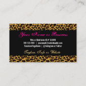 クラシックなヒョウのプリントのカスタムの名刺のピンクの唇 名刺 (裏面)