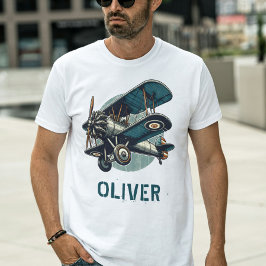 クラシックなビンテージ複葉機 Tシャツ