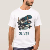クラシックなビンテージ複葉機 Tシャツ (正面)