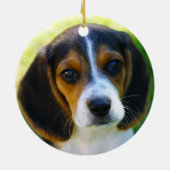 クラシックなビーグル犬 セラミックオーナメント (裏面)