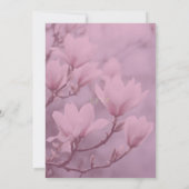 クラシックなピンクと白のマグノリアの背景 招待状 (裏面)