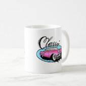 クラシックなピンクのキャデラック コーヒーマグカップ (正面右)