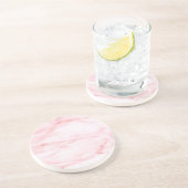 クラシックなピンクの大理石 コースター (側面)