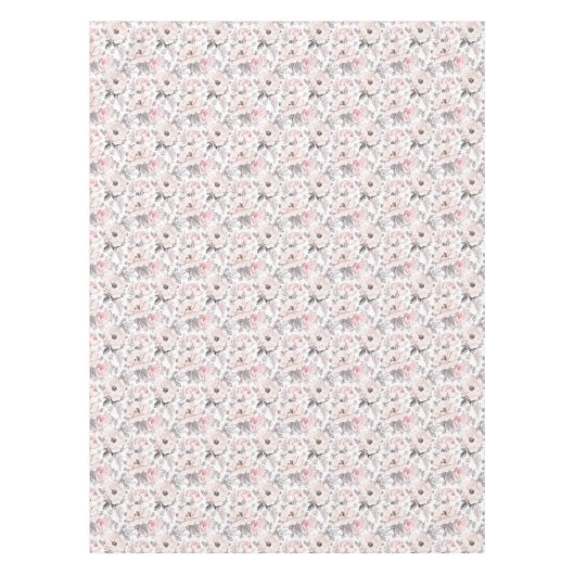 クラシックなピンク及び灰色パターン テーブルクロス (正面)