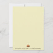 クラシックなピンストライプのレモン 5x7” 出生発表 案内状 (裏面)