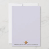 クラシックなピンストライプ ライラック 5x7" 出生発表 案内状 (裏面)