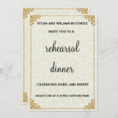 クラシックなフォーマルリハーサルディナー招待状 招待状 (正面/裏面)