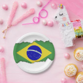 クラシックなブラジルの旗 ペーパープレート (パーティー)