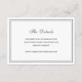 クラシックなブラックとホワイトのエレガントなウェディング エンクロージャーカード (正面)