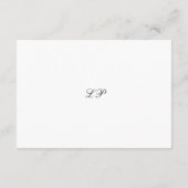 クラシックなブラックとホワイトのエレガントなウェディング エンクロージャーカード (裏面)