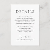 クラシックなブラックとホワイトのエレガントなウェディング エンクロージャーカード (正面)