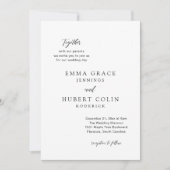 クラシックなブラックとホワイトのエレガントなウェディング 招待状 (正面)