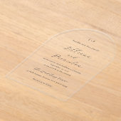 クラシックなブラックとホワイトのモノグラム エレガントなウェディング アクリル招待状 (レイダウン)