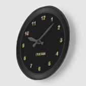 クラシックなブラックと金ゴールド ラージ壁時計 (傾斜)