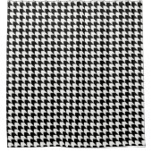 クラシックなブラックのハウンドトゥースパターン シャワーカーテン (正面)