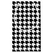 クラシックなブラックのハウンドトゥースパターン スモールペーパーバッグ (裏面)
