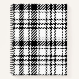 クラシックなブラックアンドホワイトのチェック柄 ノートブック