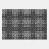 クラシックなブラックアンドホワイトのハウンドトゥースパターン ラッピングペーパーシート (正面3)