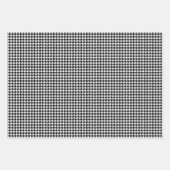 クラシックなブラックアンドホワイトのハウンドトゥースパターン ラッピングペーパーシート (正面)