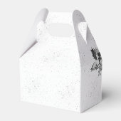 クラシックなブラックホワイトのホリデービジネスロゴ クリスマス フェイバーボックス (裏面サイド)