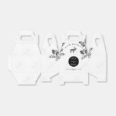 クラシックなブラックホワイトのホリデービジネスロゴ クリスマス フェイバーボックス (折り畳みなし)