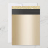 クラシックなブラックリボン ゴールド 50周年 結婚記念日 招待状 (裏面)