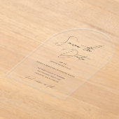 クラシックなブラック&ホワイトの結婚式の招待状(保存版) アクリル招待状 (レイダウン)