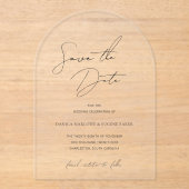 クラシックなブラック&ホワイトの結婚式の招待状(保存版) アクリル招待状 (正面)