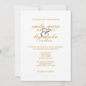 クラシックなブラック、白、そしてゴールド 招待状 (裏面)