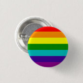 クラシックなプライドの旗(青緑色と) 缶バッジ (正面&裏面)