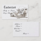 クラシックなプラチナ車のな名刺 名刺 (正面/裏面)