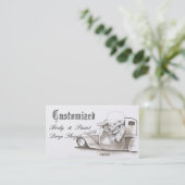 クラシックなプラチナ車のな名刺 名刺 (スタンド正面)