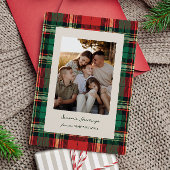 クラシックなプレイドホリデー写真カード シーズンカード