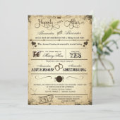 クラシックなプレイビル風のストーリー性のあるフォーマルな結婚式招待状 招待状 (スタンド正面)