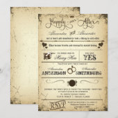 クラシックなプレイビル風のストーリー性のあるフォーマルな結婚式招待状 招待状 (正面/裏面)